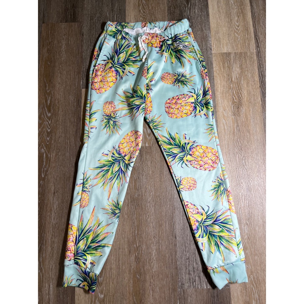 Electro Threads Pineapple Joggers Unisex Large Mint Green Festival Rave